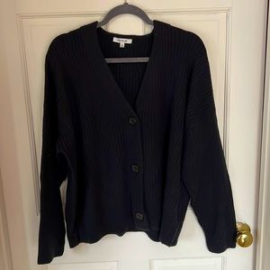 Black Madewell Cameron ribbed cardigan sweater in coziest yarn